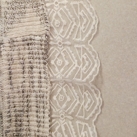 Vanity Green and Cream Lace-Trim Cardigan - Picture 4 of 4
